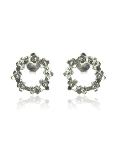 MRIO Classic Silver Flower Crown Earrings