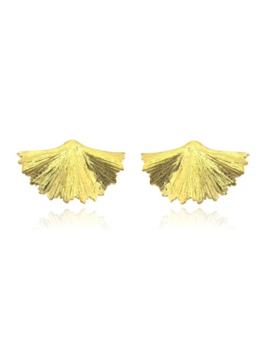 MRIO Inca Leaf Earrings Gold Plated Silver
