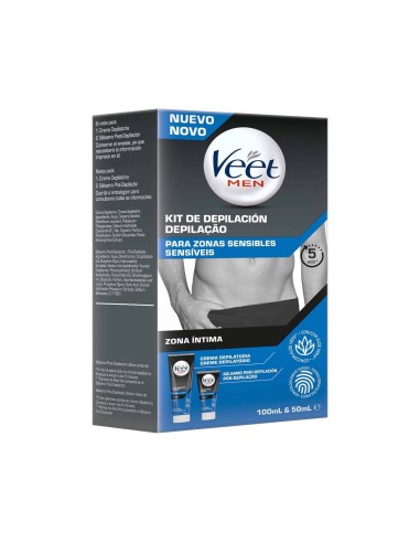 Veet Men Hair Removal Kit for Intimate Body-Parts Sensitive Skin