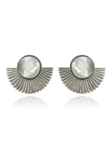 MRIO Inca Wavy Crown and Mother of Pearl Silver Earrings