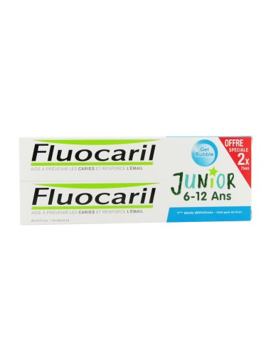 Fluocaril Junior 6 to 12 Bubble Dentifrice Gel 2x75ml