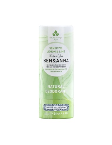 Ben Anna Natural Sensitive Lime and Lemon Deodorant Stick Paper Tube 40g