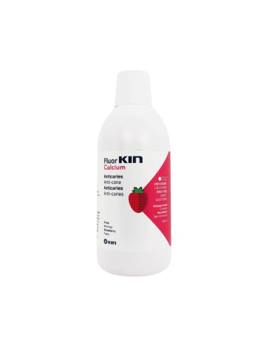 Kin Fluoride Calcium Mouthwash Strawberry Flavour 500ml