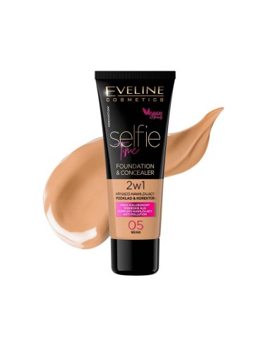 Eveline Selfie Time Foundation and Concealer 2in1 05 Beige 30ml