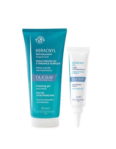 Ducray Keracnyl PP Cream 30ml and Cleansing Gel 200ml