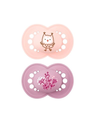 Mam Original Silicone Soother 6m Matte Pink 2 Units