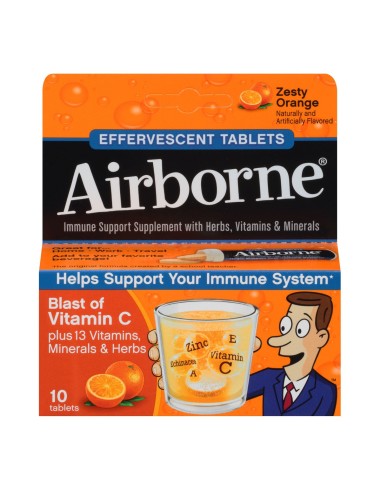 Airborne Orange Effervescent Tablets X10