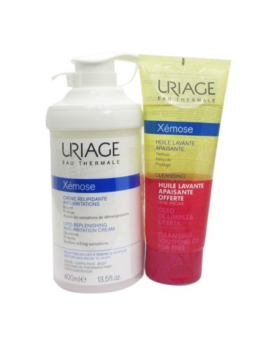 Uriage Xémose Pack Universal Emollient Cream 400ml + Gift Cleansing Oil