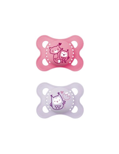 MAM Original Silicone Pacifier Pink 2 Pack 2-6M