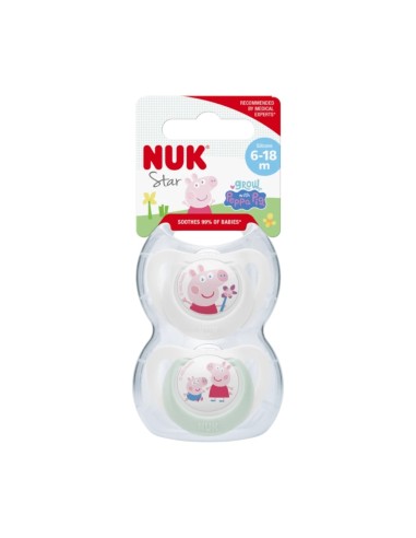 Nuk Star Peppa Pig Pacifier 6-18m 2pcs