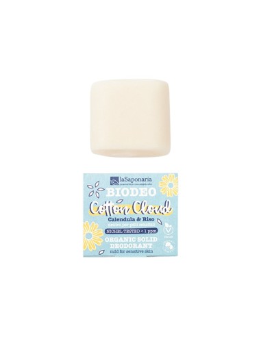 LaSaponaria Biodeo Organic Solid Deodorant Cotton Cloud Unscented 40g