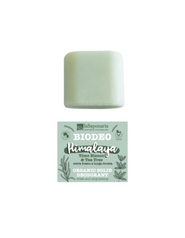 laSaponaria Biodeo Organic Solid Deodorant Himalaya White Thyme and Tea Tree 40g