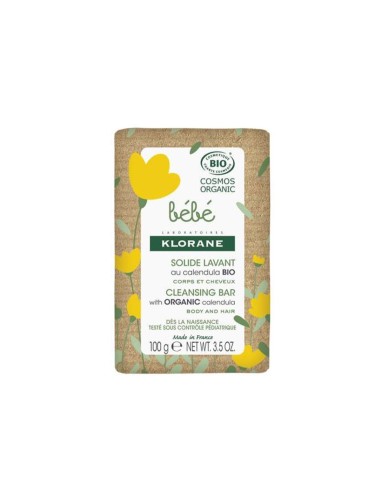 Klorane Bébé Cleansing Bar with Organic Calendula 100g