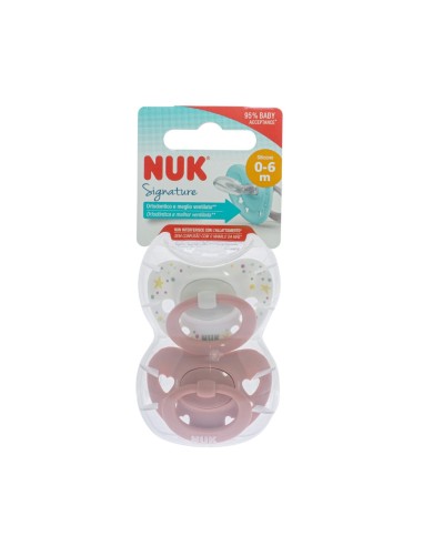 NUK Signature Silicone Soother 0-6m x2