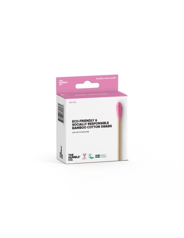 The Humble Co. Pink Bamboo and Organic Cotton Swabs 100 Units