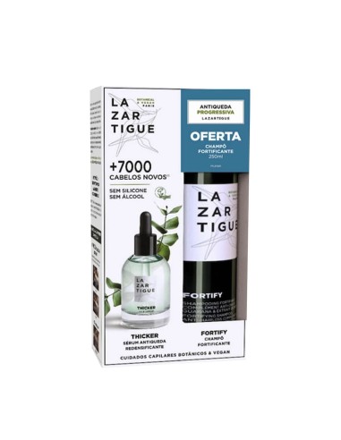 Lazartigue Coffret Thicker Hair Sérum Redensing 50ml + Fortify Fortifying Shampoo Complement Antiqueda 250ml