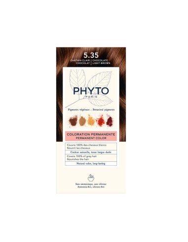 Phyto Color Permanent Dye with Vegetable Pigments 5.35 Light Chocolate Brown
