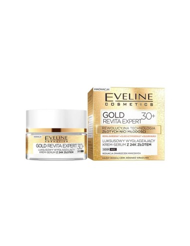 Eveline Cosmetics Gold Revita Expert 30+ Luxurious Smoothing Cream Serum 50ml