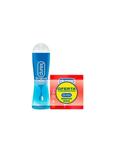 Durex Pack Lubricant Original H2O 50ml and Sensitivo Suave x3 Condoms