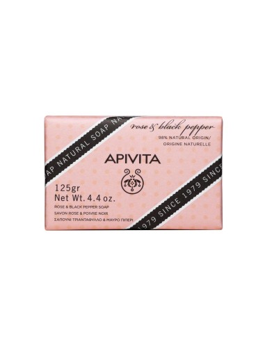 Apivita Rose and Black Pepper Soap 125gr